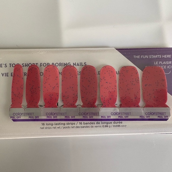 Color Street Other - Color Street Coral Pink Glitter Press-On Nails
